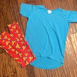 Lularoe Matching Sets | Lularow Tween Outfit | Color: Blue/Red | Size: Xxlg