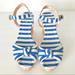 Kate Spade Shoes | Kate Spade New York Tilly Stripe Wedge Sandal | Color: Blue/Cream | Size: 10