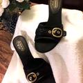 Coach Shoes | Coach Ladies Slides | Color: Black/Gold | Size: 10