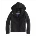 J. Crew Jackets & Coats | New J.Crew Black Melton Wool Hooded Jacket Coat | Color: Black | Size: 2
