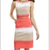 Nine West Dresses | Euc Nine West Ombre Sheath Dress | Color: Tan | Size: 8