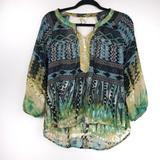 Anthropologie Tops | Anthro Fig And Flower Boho Beachy Lacey Top | Color: Blue/Green | Size: S