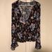 American Eagle Outfitters Tops | American Eagle Outfitters Floral Top | Color: Black/Blue | Size: M