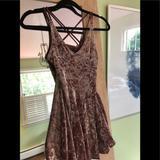 American Eagle Outfitters Dresses | American Eagle Crushed Velvet Skater Dress | Color: Pink | Size: Xs
