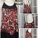 Free People Dresses | Free People Strappy Back Print Dress | Color: Black/Red | Size: Xs