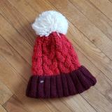 American Eagle Outfitters Accessories | Aeo Pom Winter Hat Beanie | Color: Red/White | Size: Os
