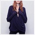 Free People Sweaters | Free People We The Free Sheila Hacci Navy Sweater | Color: Blue | Size: Xs
