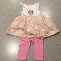 Disney Matching Sets | Disney Baby Minnie Mouse 2 Pc Set | Color: Cream/Pink | Size: 6-9mb