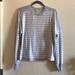 American Eagle Outfitters Tops | American Eagle Grey Striped Sweatshirt | Color: Gray/White | Size: M
