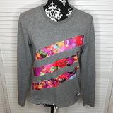 Adidas Tops | Adidas Climalite Floral Drawstring Sweatshirt S | Color: Gray/Purple | Size: S