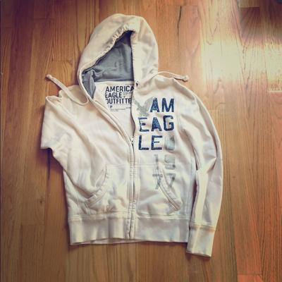 American Eagle Outfitters Jackets & Coats | American Eagle Hoodie | Color: Blue/Cream | Size: S