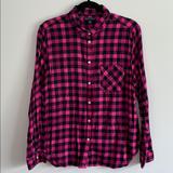 American Eagle Outfitters Tops | American Eagle Button Down Top | Color: Black/Pink | Size: L