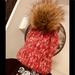 American Eagle Outfitters Accessories | American Eagle Outfitters Tweed Knit Pom Pom Hat | Color: Red | Size: Os