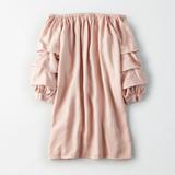 American Eagle Outfitters Dresses | American Eagle Tiered Off Shoulder Dress | Color: Pink | Size: S