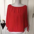 J. Crew Tops | J. Crew | Women’s Off Shoulder Top Size X Small | Color: Red | Size: Xs