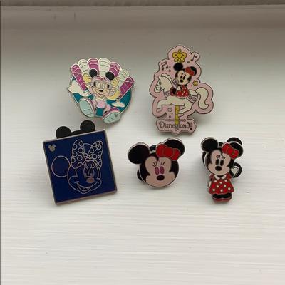 Disney Jewelry | Disney Authentic Minnie Mouse Pin Bundle | Color: Black/Red | Size: Os