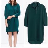 Madewell Dresses | Madewell Moviehouse Shirtdress Xxs/Xs Green | Color: Green | Size: Xxs