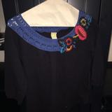 Anthropologie Tops | Anthropologie Navy Blue Shirt, Size Xs | Color: Blue | Size: Xs