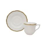 Prouna Antique Gold Bone China Espresso Cup & Saucer Set Bone China/Ceramic in White/Yellow | Wayfair 07626-900108