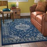 Blue/White 63 x 0.5 in Area Rug - Lilja Distressed Vintage Persian Medallion Area Rug by Modway | 63 W x 0.5 D in | Wayfair R-1127A-58