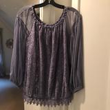 Free People Tops | Free People Lace Off The Shoulder Tunic | Color: Purple | Size: L