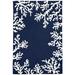 Coral Border Rectangle Rug, 2'6" x 4', Navy