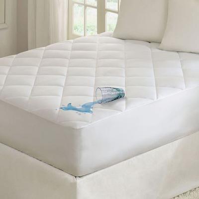 Quiet Nights Waterproof Mattress Pad White, Queen, White