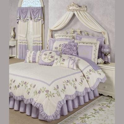 Lavender Rose Comforter Set, Queen, Lavender