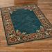 Florian Border Rectangle Rug Dark Teal, 5'3" x 7'6", Dark Teal