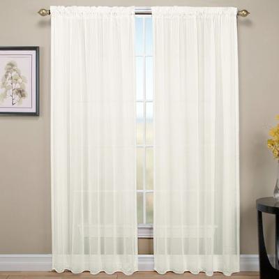 Tergaline Sheer Curtain Panel, 54 x 96, Ivory