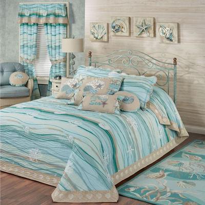 Seaview II Grande Bedspread Light Blue, California King, Light Blue