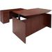 Cherry Adjustable Height Bow Front U-Shaped Desk