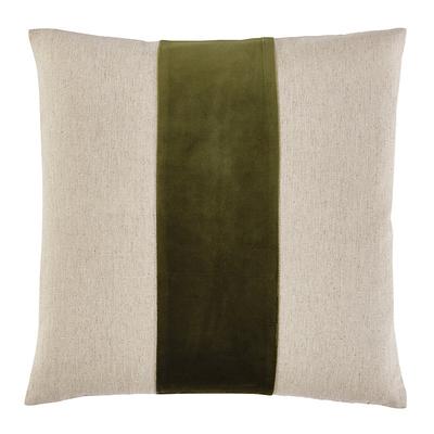 Velvet Colorblock Natural Linen Pillow Cover - Doe 20