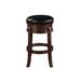 Charlton Home® Kingsford Bar & Counter Swivel Stool Wood/Upholstered/Leather in Brown | 29 H x 18 W x 18 D in | Wayfair