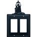 Village Wrought Iron Lighthouse Double GFI 2-Gang Duplex Outlet Wall Plate in Black | 8 H x 4.63 W x 0.02 D in | Wayfair EGG-10