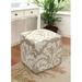 Highland Dunes Toomey 17" Wide Square Floral Cube Ottoman Linen in Brown | 17 H x 17 W x 17 D in | Wayfair F0DFDE460BA4489D84608A227B59F9B7