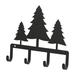 Loon Peak® Krystal Pine Trees Multi-Purposeful Wall Key Organizer Metal in Black | 6.75 H x 7.75 W x 1 D in | Wayfair