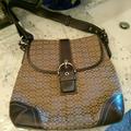 Coach Bags | Authentic Coach Brown Mini Monogram Handbag | Color: Brown/Cream | Size: Small To Medium