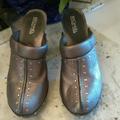 Michael Kors Shoes | Authentic Michael Kors Leather Clogs | Color: Brown/Gray | Size: 8