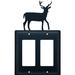 Village Wrought Iron Deer 2-Gang Duplex Outlet Wall Plate in Black | 8 H x 4.63 W x 0.02 D in | Wayfair EGG-3