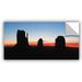 East Urban Home Monument Valley Sunrise Silhouette Panoramic Removable Wall Decal Vinyl in Black/Blue/Orange | 12 H x 24 W in | Wayfair