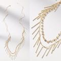 Anthropologie Jewelry | Anthropologie Nwt Layered Fringe Gold Necklace | Color: Gold | Size: Os