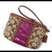 Coach Bags | Coach Sig.Canvas Snakeskin Medium Wristlet F51724 | Color: Pink/Tan | Size: Os