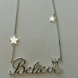 Disney Jewelry | Disney Tinker Bell Believe Name Plate Nwot | Color: Silver | Size: Os