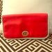 Coach Bags | Coach Archival Fold Over Bright Coral Clutch Wallt | Color: Orange/Pink | Size: Os