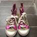 Coach Shoes | Coach Converse Style Monogram Shoes | Color: Cream/Pink | Size: 7.5