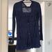 Anthropologie Sweaters | Anthropologie Navy, Ruffle, Long Button Cardigan | Color: Blue | Size: S