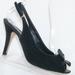 Coach Shoes | Coach 'Emily' Black Suede Round Slingback Heels 7b | Color: Black | Size: 7