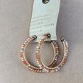 Anthropologie Jewelry | Cleo Beaded Anthropologie Earrings Peach Tone New | Color: Gold | Size: 2”