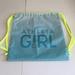 Athleta Bags | Athleta Girl String Backpack | Color: Blue/Gray/Yellow | Size: 13 1/2” X 16”